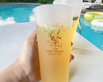 Cadeaux de mariage cow-girl côtière/Dernier toast sur la côte/Tasses de fête côtières de plage/décorations d'enterrement de vie de jeune fille