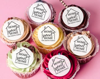 Décorations pour cupcakes Home Sweet Home COMESTIBLES/Décorations de fête pour une nouvelle maison/Des décorations de cocktail pour une nouvelle maison/Faveurs/Cadeau d'agent immobilier à des clients/Cadeau de pendaison de crémaillère