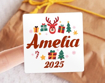 GEPERSONALISEERDE kerstnaamkaartjes, stickers kerstcadeau, kerstcadeaukaartjes voor kinderen, Merry Christmas-labels, aangepaste naamkaartjes cadeauzakjes