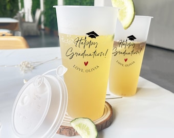 Happy Graduation Custom Frosted Cups/Congrats Grad Drink Cup Favors/Nurse Graduation Party Shot Cup/Class of 2025/Congratulations Grad Gifts