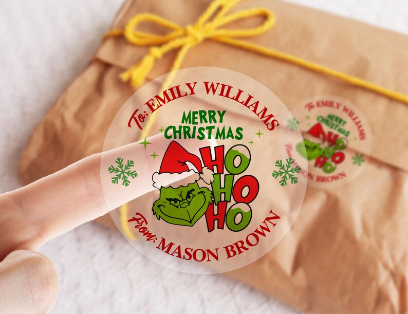 Grinch Christmas Gift Tags for Kids/merry Grinchmas Gift Stickers ...