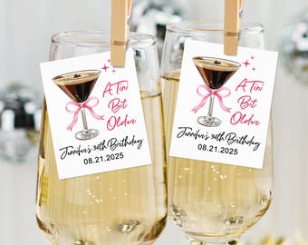 A Tini Bit Older EDIBLE Cocktail Toppers/Birthday Party Favors/Birthday Drink Toppers/30th Birthday Party Decor/Monogram Cocktail Garnishes