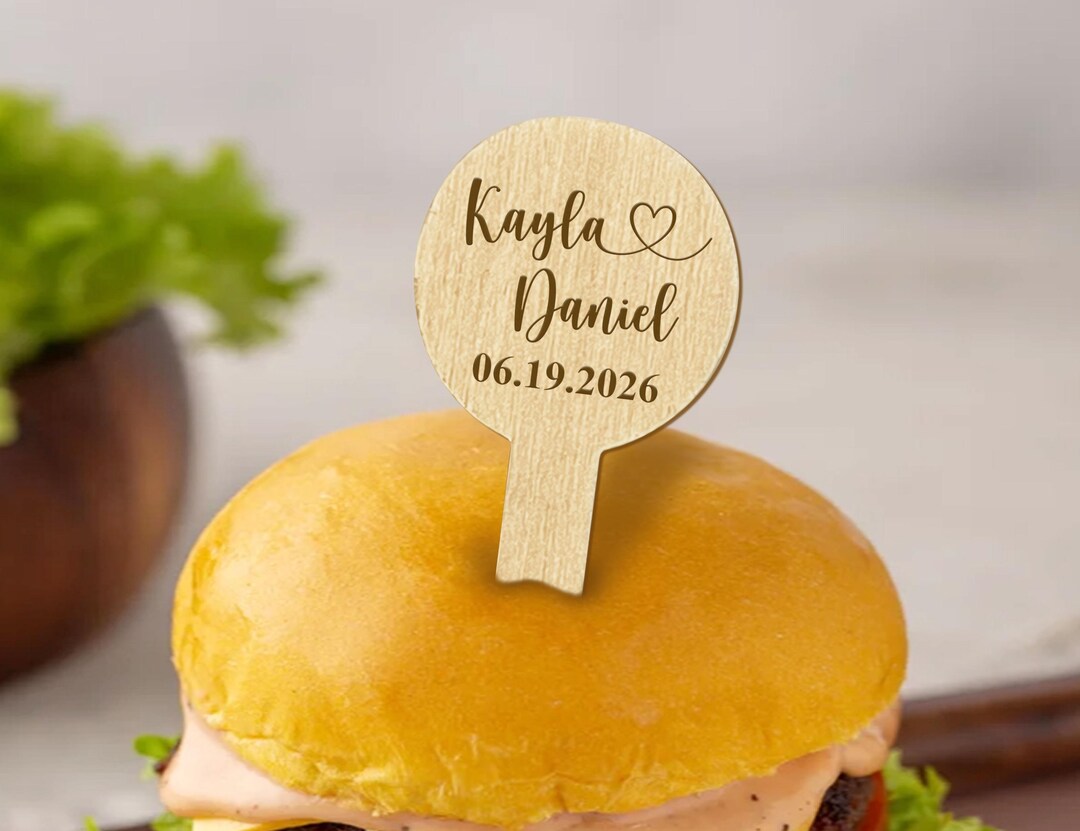Bulk Custom Wedding Food Markers, Personalized Wood Food Picks, Skewers ...