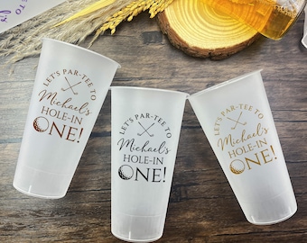 Personalized Golf 1st Birthday Cups-Hole in One/Let's Partee/Party Cups for 1st Birthday/Golf Birthday Party Favors/Baby Shower Decorations
