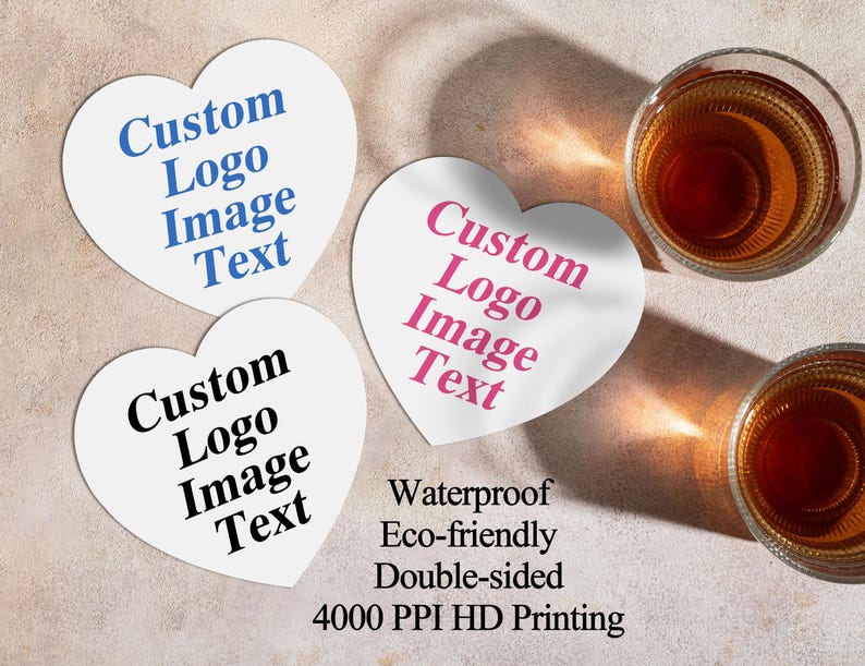 Custom Logo Coasters/custom Text Coasters/coasters With Logo/business ...