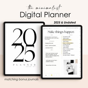 Digital Planner 2025, Minimalist Digital Planner, iPad Planner, GoodNotes Planner, Digital Journal, Dated and Undated, Whole Shop Bundle