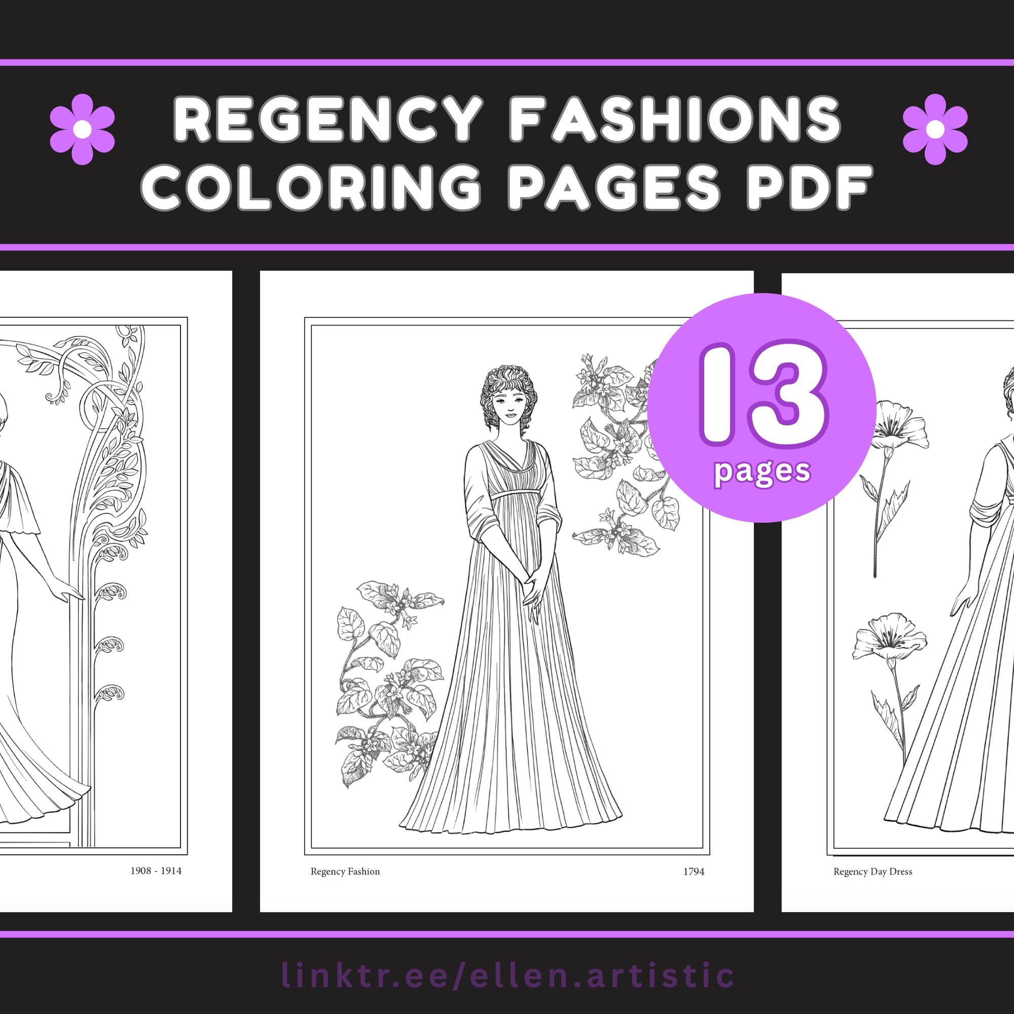 Regency Fashion — coloring book cover