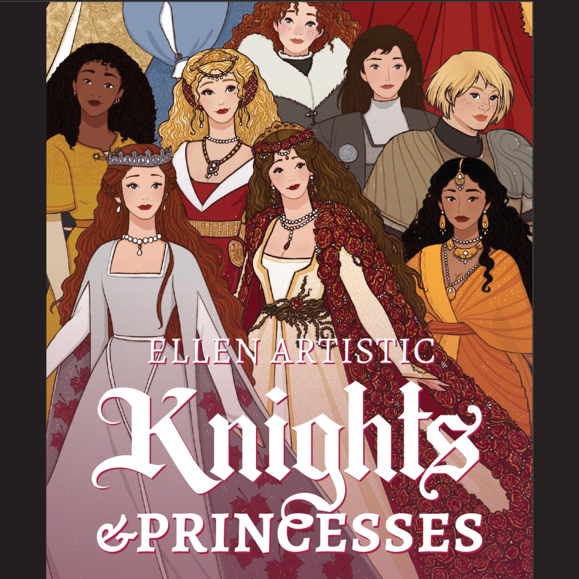 Knights & Princesses: A Fictional Fashion Coloring Book — coloring book cover