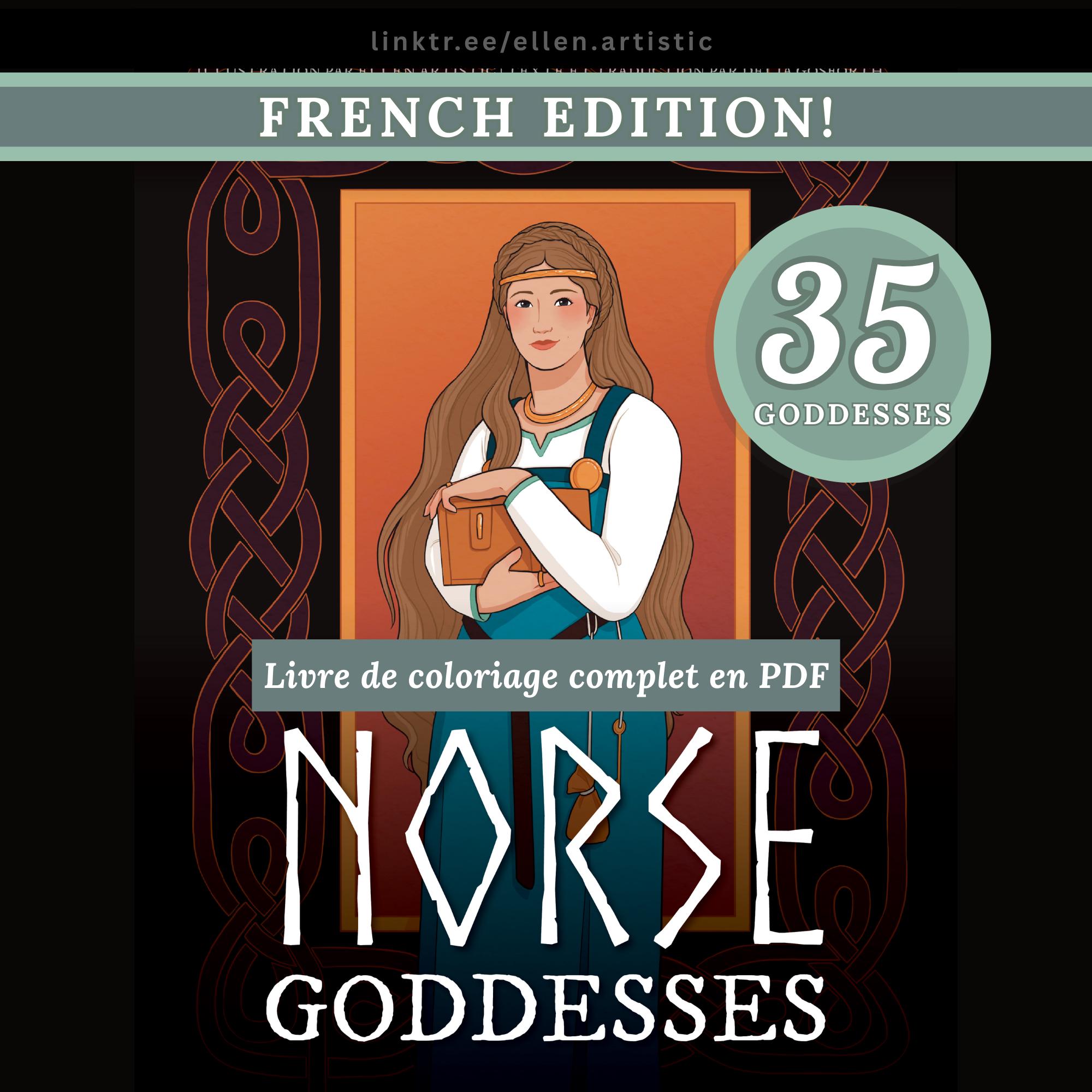 A Colouring Book of Norse Goddesses: L'édition Française — coloring book cover