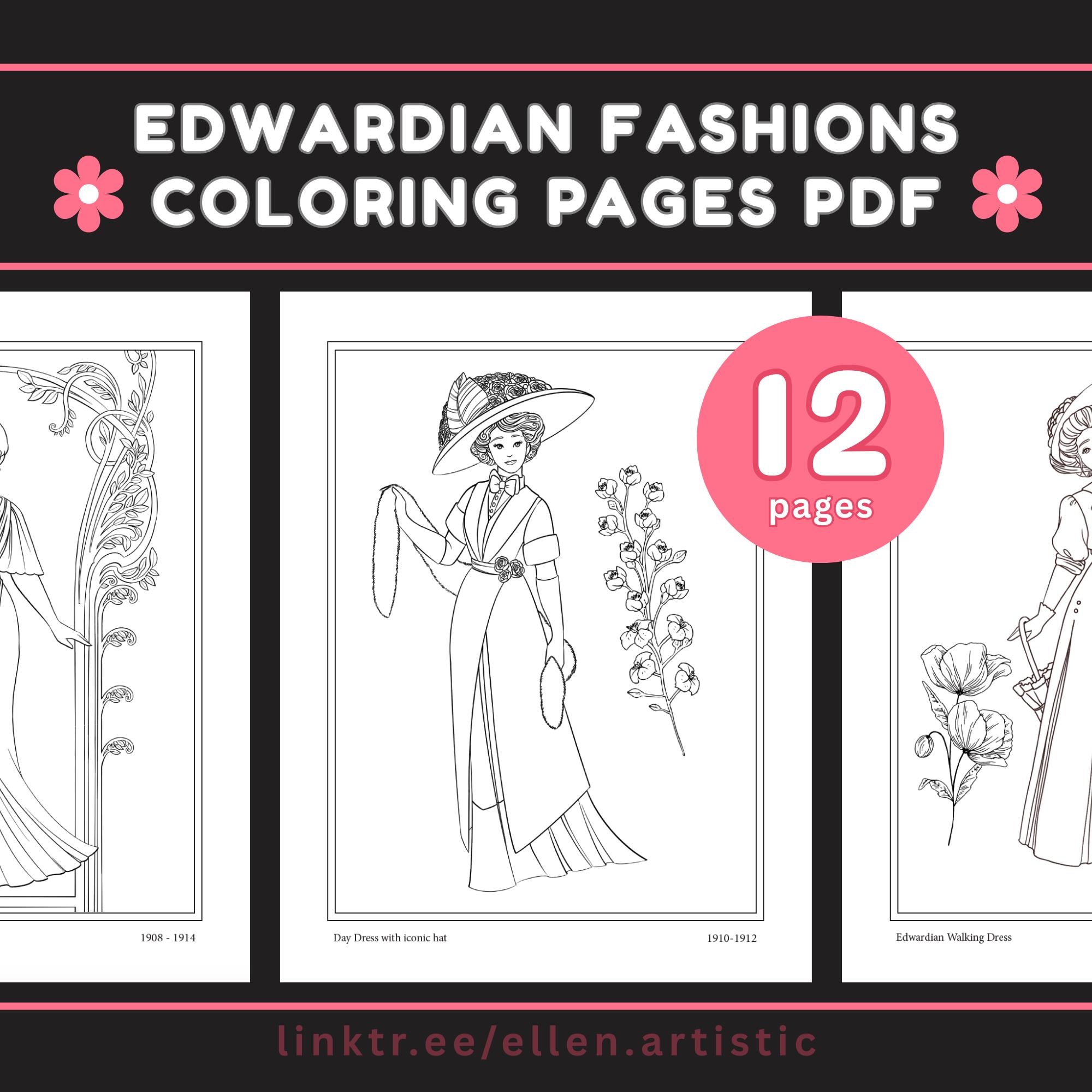 Edwardian Fashion — coloring book cover