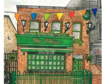 The Villager, Chapelizod, Dublin 20 A4 Print Ireland Art