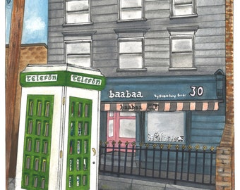 BaaBaa Café, Chapelizod, 30 Main Street, Dublin 20 A4 Print Ireland Art