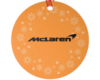 Enfeite de árvore de Natal McLaren F1 Fórmula 1 Carros de corrida mamão Lando Norris Oscar Piastri decoração de quarto de adolescente