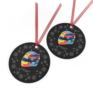 Oscar Piastri McLaren Capacete Enfeite Árvore de Natal mini personalizado papaia neon Fórmula 1 Carros de corrida 81 flocos de neve vintage decoração de quarto de adolescente presente imagem 2