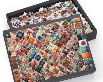 Patchwork Panorama: A Quilt of Colors - Designed Puzzle