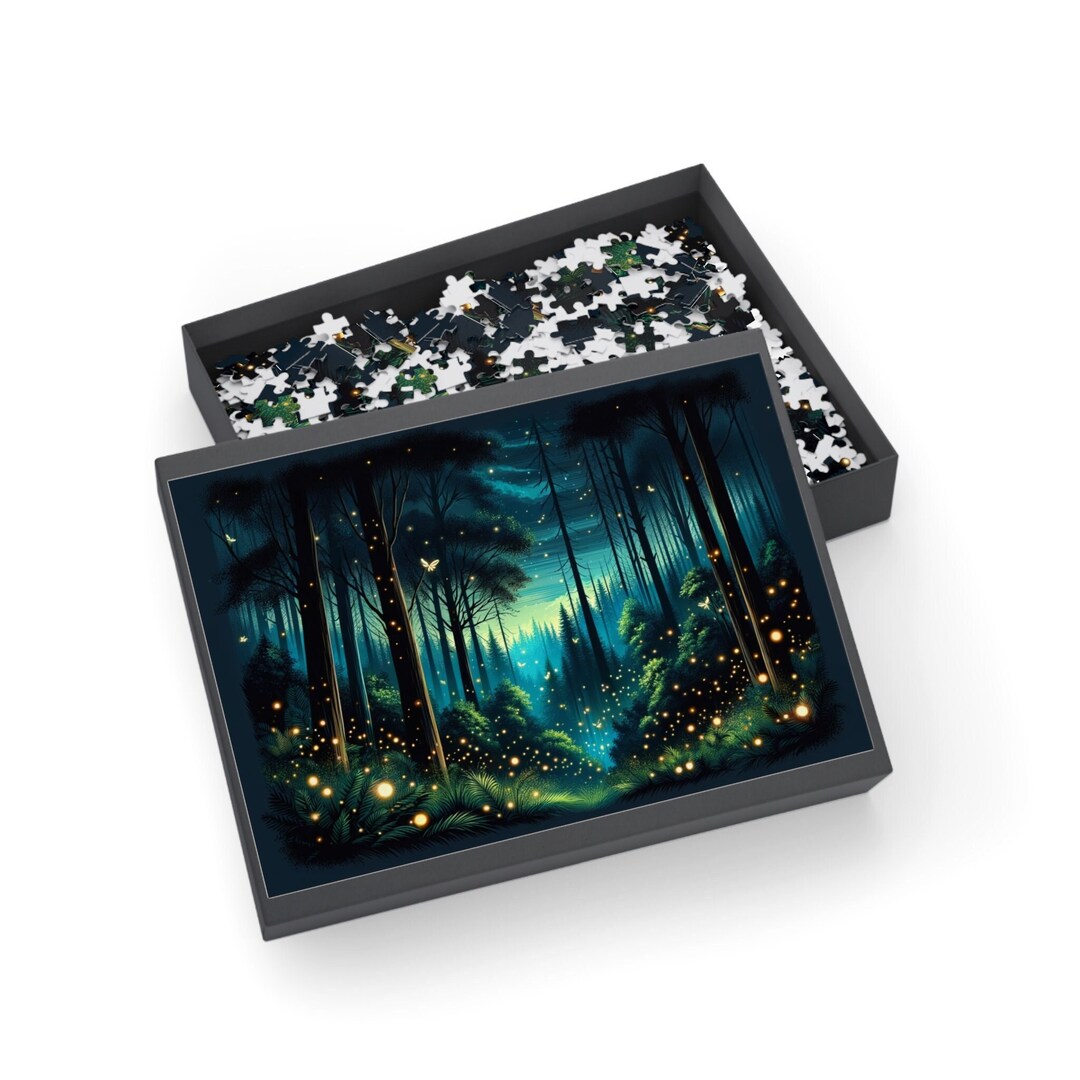 Enchanted Night Firefly Forest 1000piece Puzzle Etsy
