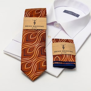 Rust Brown Necktie,  Wedding Groom Neckties, Copper Brown Men ties, Groomsmen Necktie, Same Matching, Groomsmen tie, Groomsmen Gift