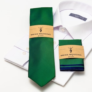 Dark Green Necktie: Polyester Wedding Groom Tie
