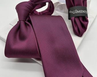 Cravatta Uomo Viola Cravatta Uomo In Tartan Viola - Classica (9cm