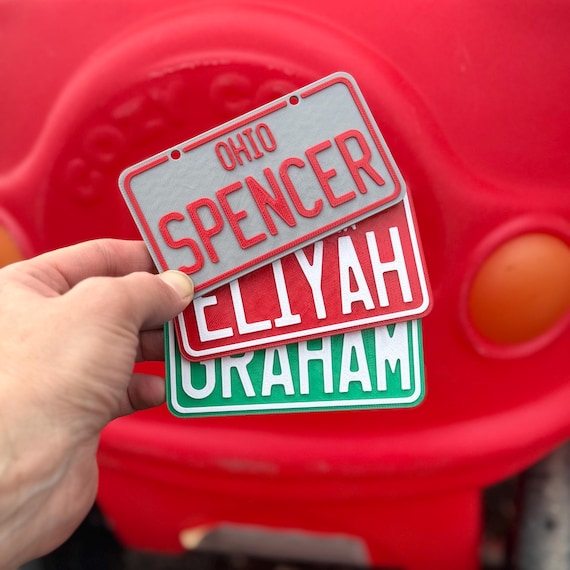 Cozy Coupe License Plate | Customizable License Plate for Ride on Car | Measures 4" x 2.25"