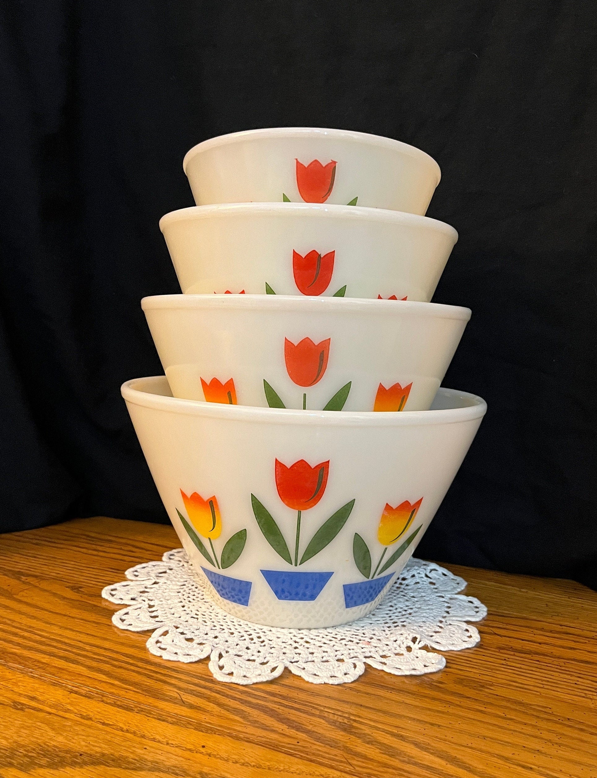 Set of 3 Fire King Compatible Stacking Bowl Display Stands