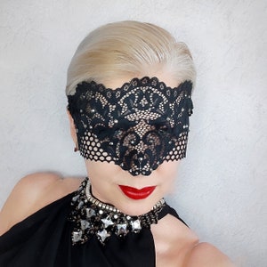 Black Lace Eye Mask, See Through Mask, Black Lace Masquerade Mask, Mardi gras Lace mask, Boudoir Photoshoot mask