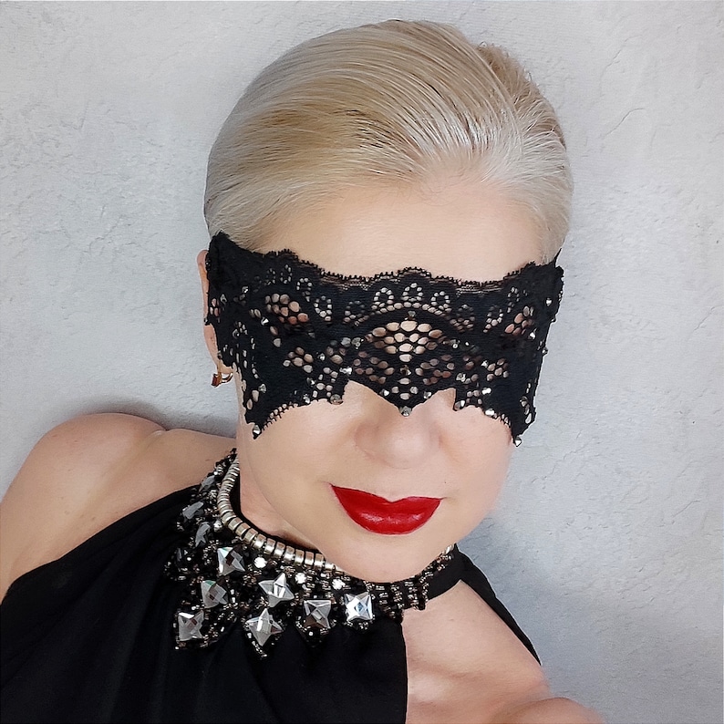 Black Lace Eye Mask, See Through Mask, Sexy Woman Mask, Mystery Mask ...
