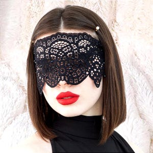 Black Lace Eye Mask, Gothic Masquerade Mask, Halloween Mask, Black Witch Mask, Hiding Face Mask, See Through Mask
