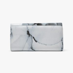 Cartera con estampado de mármol: cartera de piel sintética para mujer con ranuras para tarjetas / Monedero elegante de piel sintética, diseño minimalista, un regalo ideal.