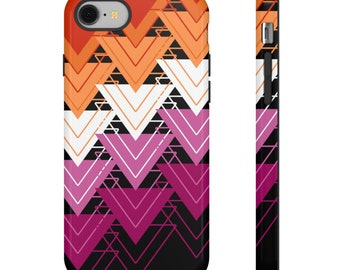 Lesbian Pride Flag Phone Case: Geometric Triangles Design