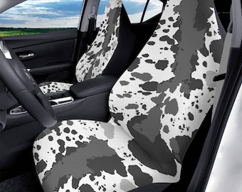 Autostoelhoezen koeprint: stoelbeschermers van western polyester