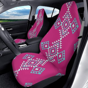 Pink Tribal Front Car Seat Cover Set of Two