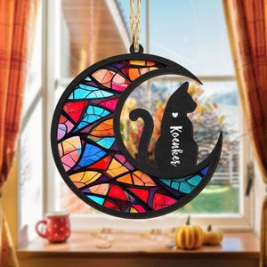 Custom Cat Memorial Suncatcher Gift for Grieving Pet Parents