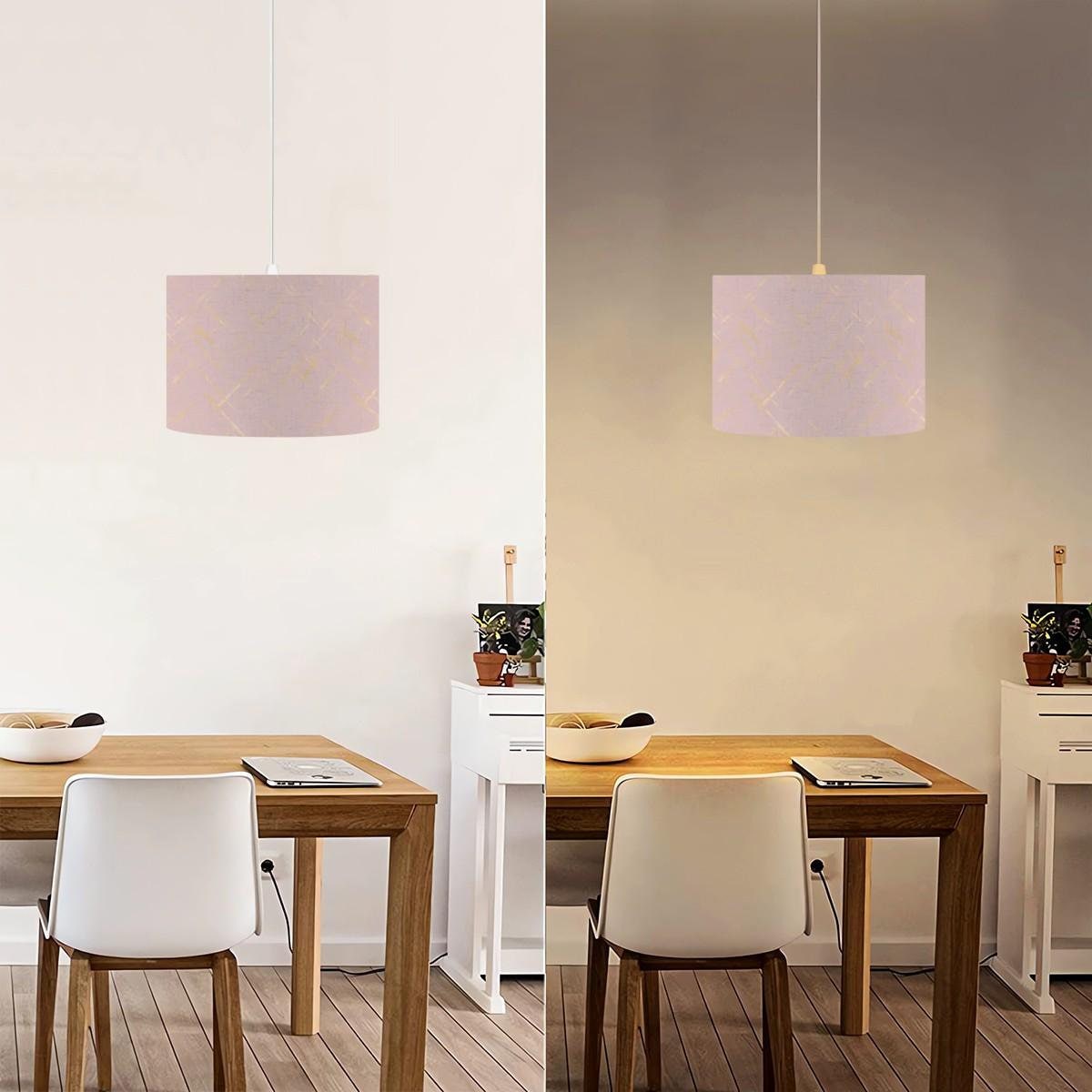 Pink Liught Minimalist Blush Pink Pendant Light With 3 Light Settings, Bulb ...