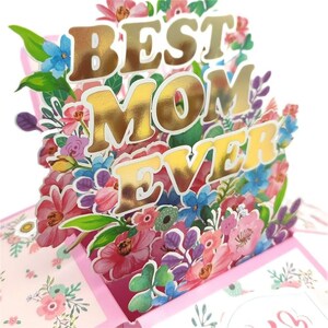 Muttertags-Pop-Up-Blumenbox-Karte Beste Mutter aller Zeiten 3D-Pop-Up-Grußkarte