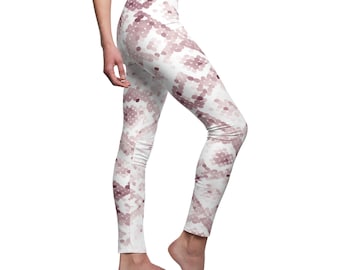 Trendy Beige Python Leggings - Stylish Women's Activewear