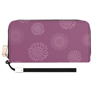 Bonita cartera de piel sintética rosa con cremallera: elegante, de gran capacidad, con correa, organizador práctico y moderno para mujer.