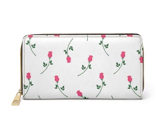 Pink Rosette Wallet Womens Coquette White Clutch