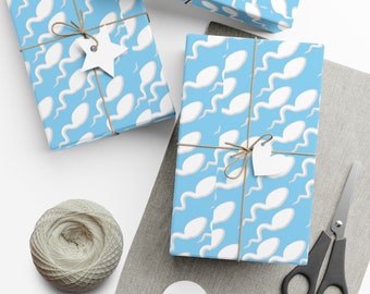 Papeles de regalo ECO FRIENDLY Little Swimmers Sperm Bluu