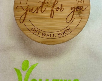 Personalized Glass Dish with Bamboo Lid