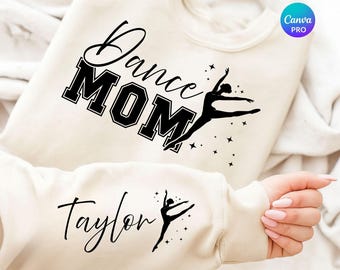 File SVG e PNG personalizzati per la mamma di una ballerina, design personalizzato per la manica della maglietta, file di taglio per Cricut (download digitale)