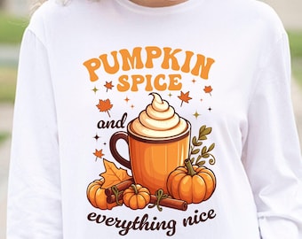Pumpkin Spice Latte PNG: Fall Coffee Cup, Thanksgiving Design (Digital Download)