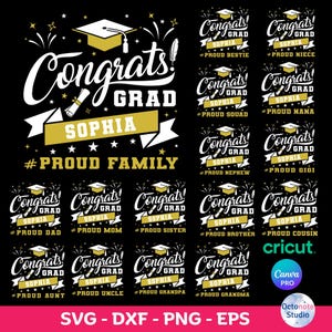 Congrats Grad SVG Bundle: Proud Family Graduate (Digital Download)