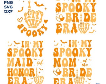 Paquete de imágenes SVG de mano de esqueleto de novia espeluznante: Despedida de soltera de Halloween (Descarga digital)