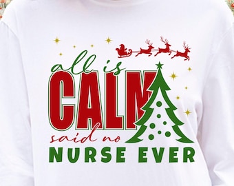 Funny Christmas Nurse SVG, Holiday Humor Design (Digital Download)