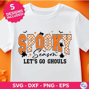 Checkered Spooky Season SVG: Retro Halloween Ghouls PNG (Digital Download)