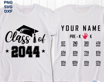 Class of 2044 SVG: Grow With Me Handprint Shirt (Digital Download)
