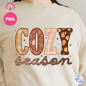 Gemütliche Saison PNG, Herbst PNG, Faux Stickerei Png, Herbst Png, Retro Halloween Png, Thanksgiving Png, Herbst T-Shirt Sublimation, dtf