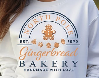 North Pole Gingerbread Bakery PNG: Vintage Christmas Design (Digital Download)