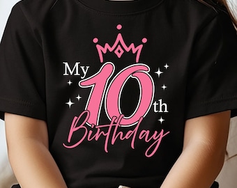 SVG para niña de 10 años, Hola Diez, Números Dobles (Descarga instantánea)